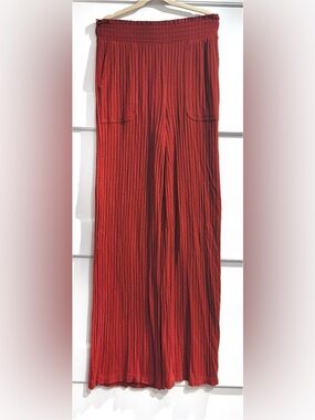 SO Burnt Orange Wide leg Ribbed pants